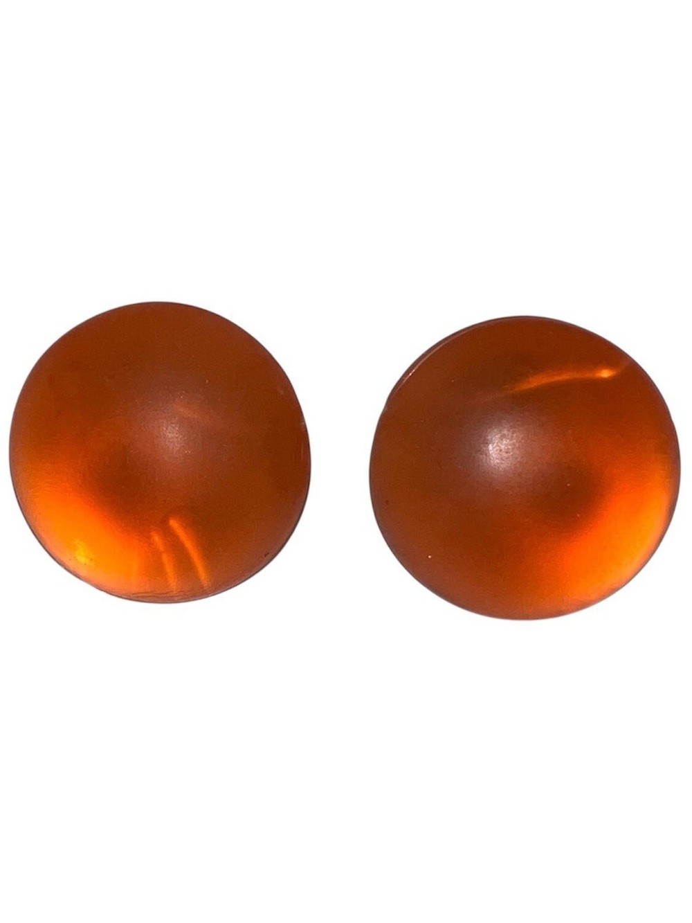 Orange cat eye Clip-On earrings.